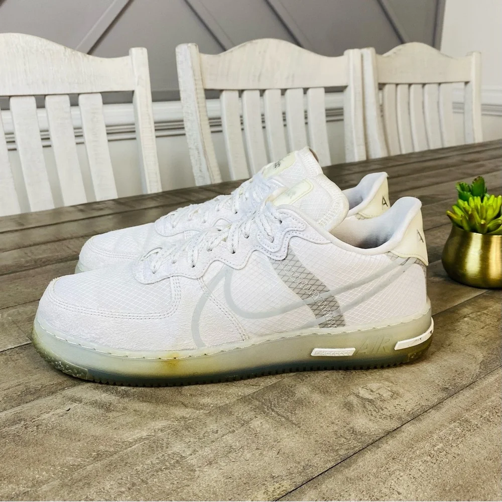 Nike Air Force 1 React QS 'White Ice' Men’s Sneakers Size 12 - Picture 8 of 8